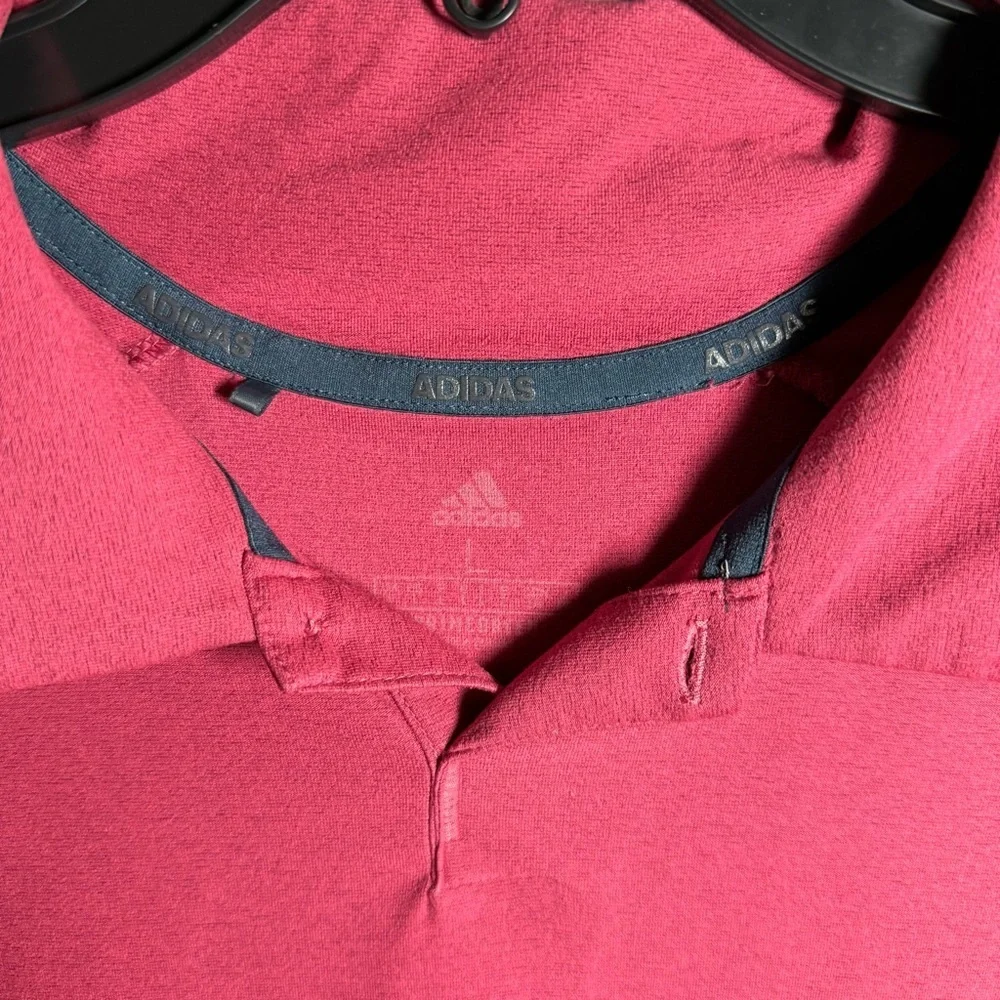 Men’s Pink and Green Adidas Golf Lightweight Breathable Activewear Polos
